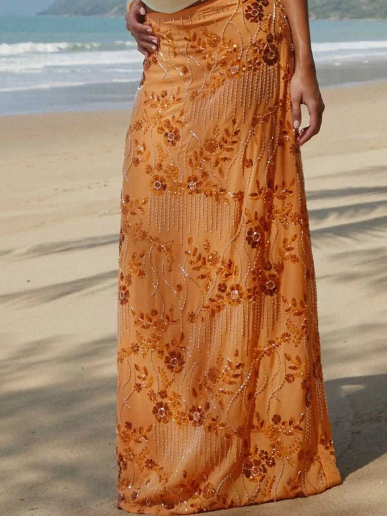 ✨ Sequin Embroidered Maxi Skirt 💃 - MegaSuperStar