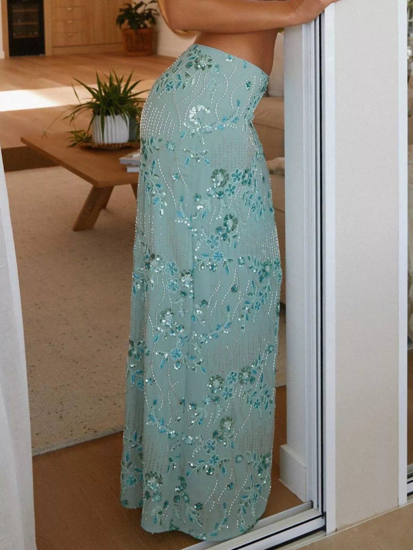 ✨ Sequin Embroidered Maxi Skirt 💃 - MegaSuperStar
