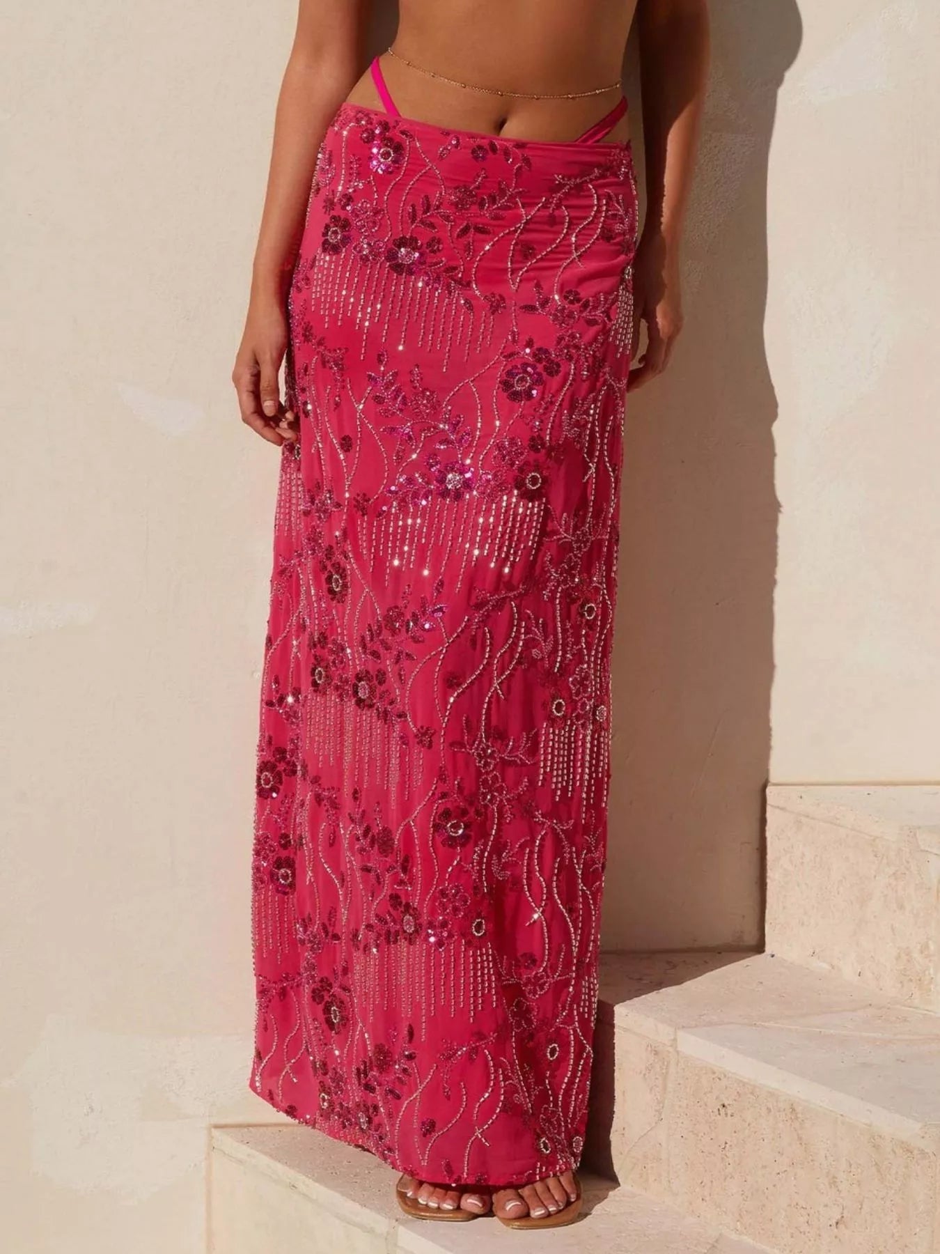✨ Sequin Embroidered Maxi Skirt 💃 - MegaSuperStar