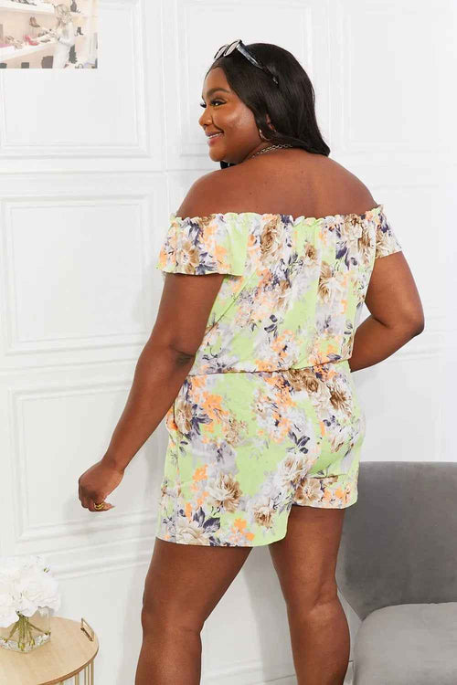 Customer styling 💕 Sew In Love Floral Off-Shoulder Romper - Full Size Pure Delight 💕