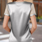 Sheer Sleeve V - Neck Top - MegaSuperStar