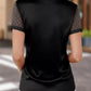 Sheer Sleeve V - Neck Top - MegaSuperStar