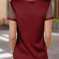 Sheer Sleeve V - Neck Top - MegaSuperStar