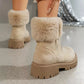 Side Zipper Fuzzy Boots - MegaSuperStar