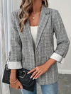 💕 Single-Breasted Plaid Blazer - Sleek Sophistication 💕 thumbnail
