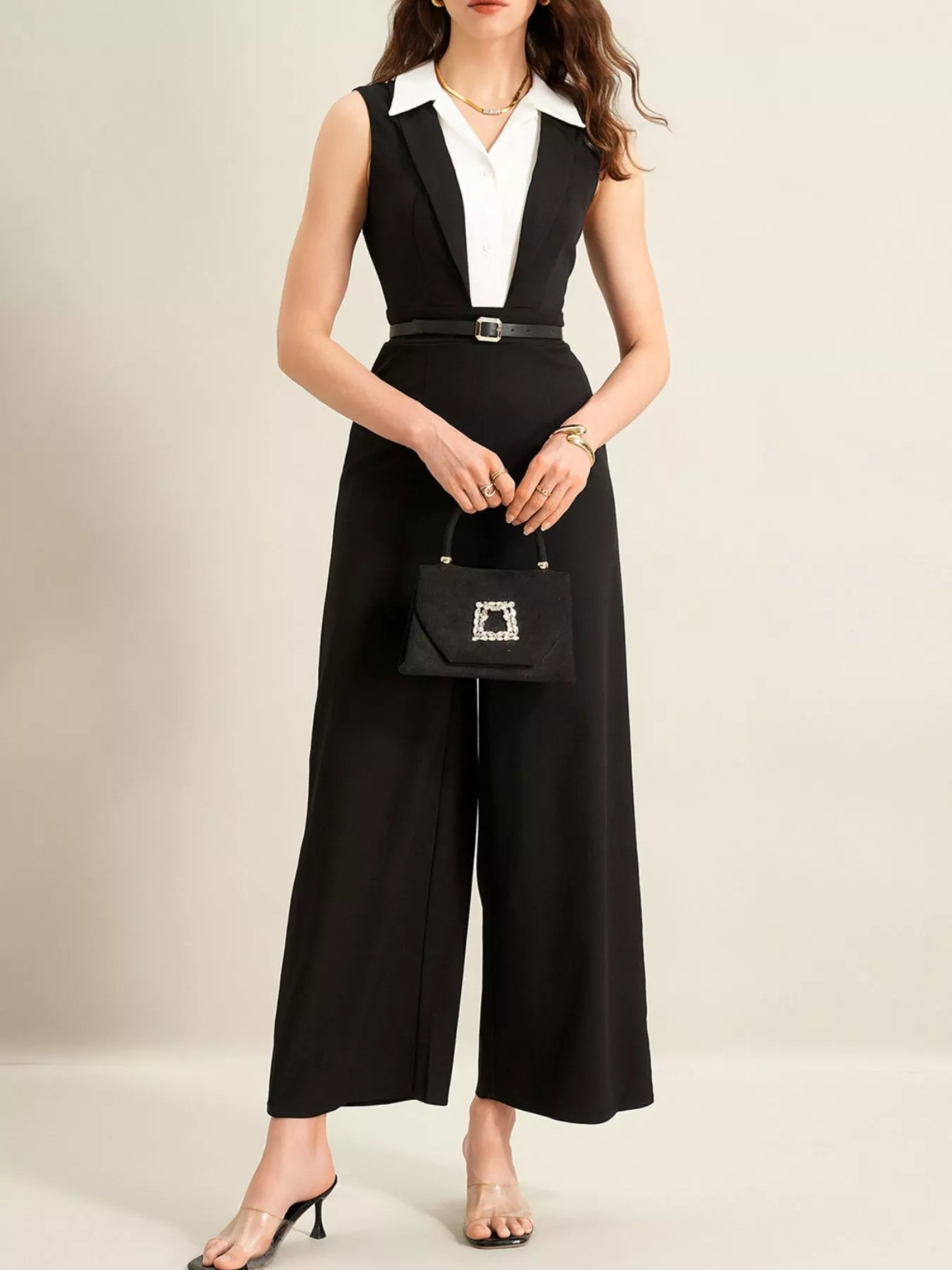 Sleeveless Wide Leg Jumpsuit - MegaSuperStar