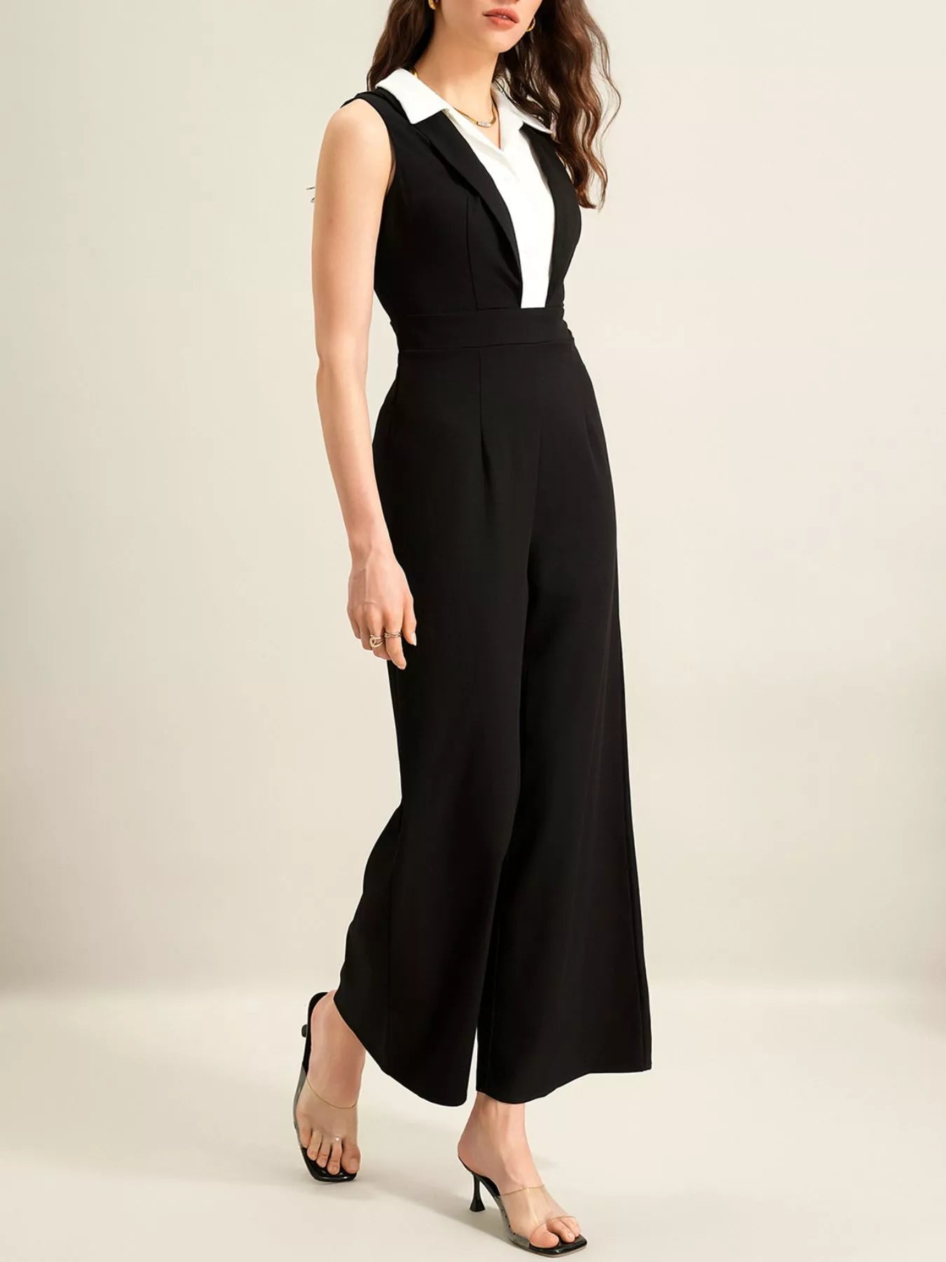 Sleeveless Wide Leg Jumpsuit - MegaSuperStar