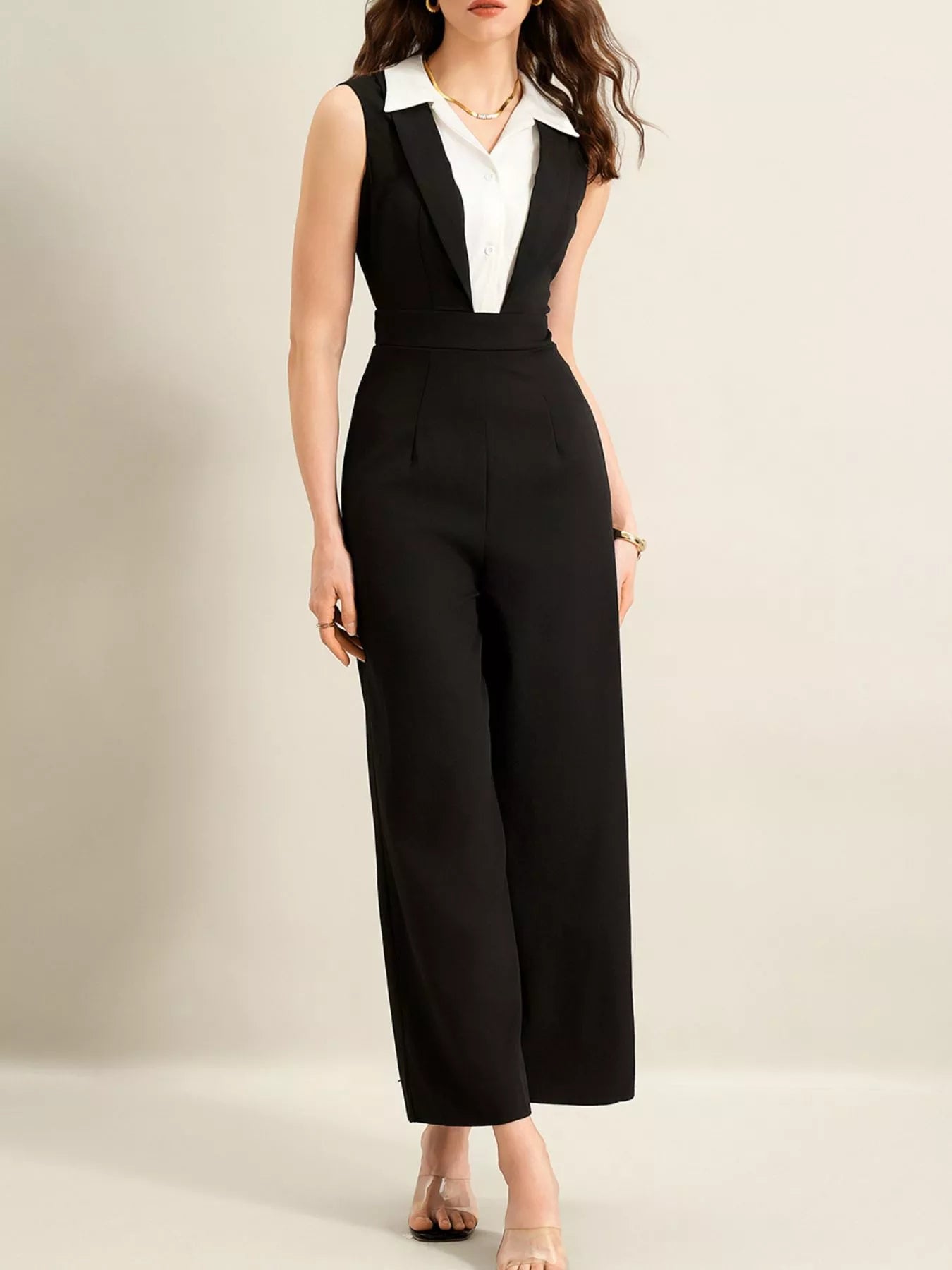 Sleeveless Wide Leg Jumpsuit - MegaSuperStar