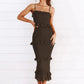 ✨ Smocked Ruffled Midi Dress for Effortless Style and Elegance ✨ - MegaSuperStar