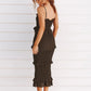 ✨ Smocked Ruffled Midi Dress for Effortless Style and Elegance ✨ - MegaSuperStar