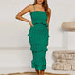 ✨ Smocked Ruffled Midi Dress for Effortless Style and Elegance ✨ - MegaSuperStar