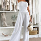 Smocked Tube Wide - Leg Jumpsuit - MegaSuperStar