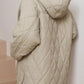 Snap Down Long Sleeve Quilted Winter Coat - MegaSuperStar