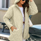 Snap Down Long Sleeve Quilted Winter Coat - MegaSuperStar