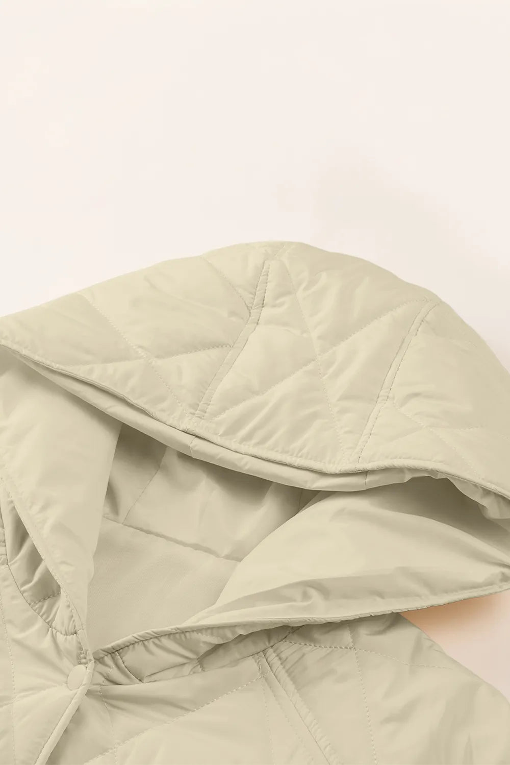 Snap Down Long Sleeve Quilted Winter Coat - MegaSuperStar