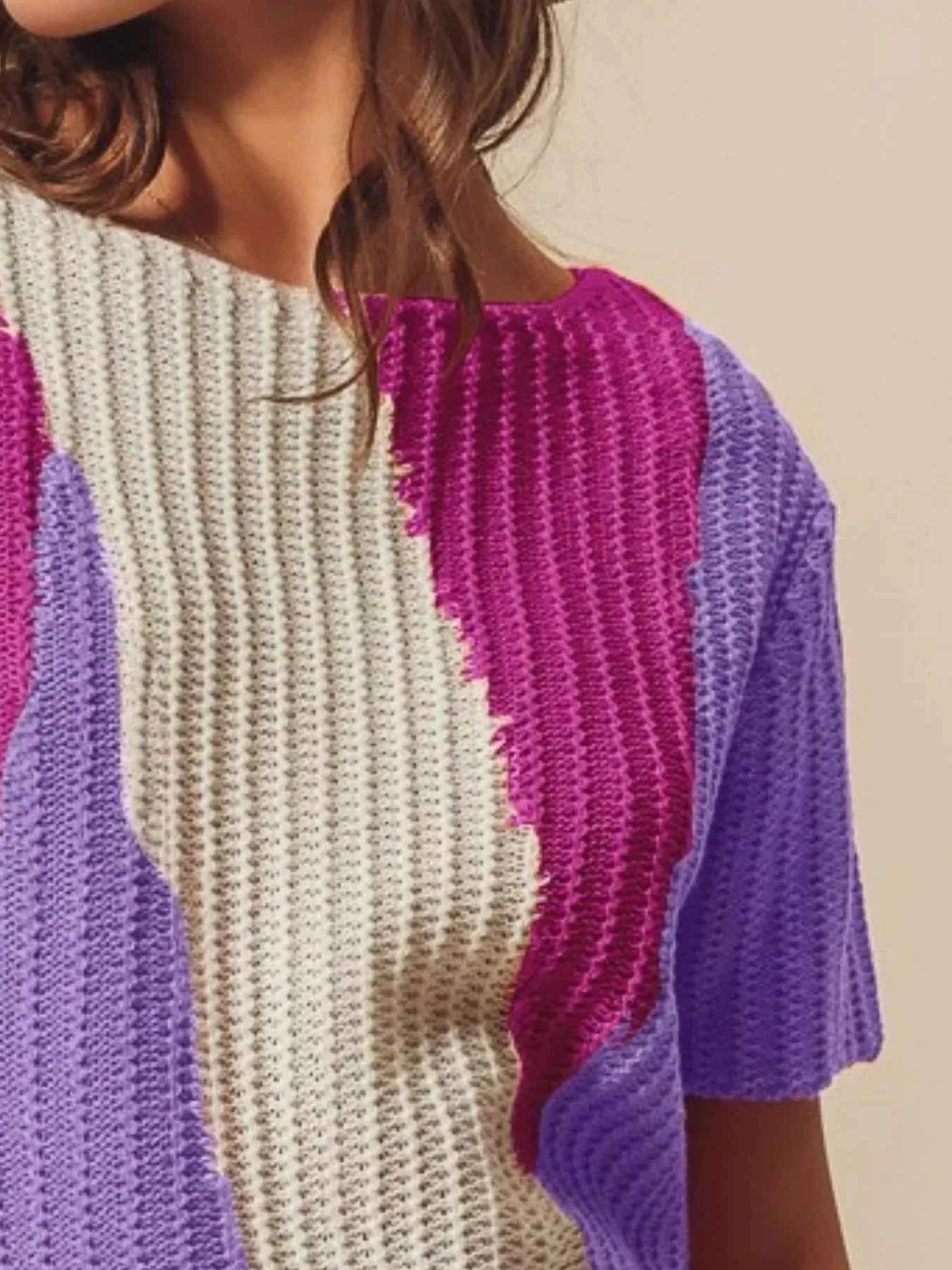 SO ME Boat Neck Lightweight Sweater Top - Multi Colored and Stylish - MegaSuperStar