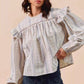 SO ME Floral Ruffled Long Sleeve Blouse - Stylish Cotton Print Top - MegaSuperStar