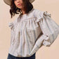 SO ME Floral Ruffled Long Sleeve Blouse - Stylish Cotton Print Top - MegaSuperStar
