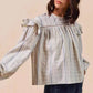 SO ME Floral Ruffled Long Sleeve Blouse - Stylish Cotton Print Top - MegaSuperStar