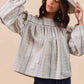 SO ME Floral Ruffled Long Sleeve Blouse - Stylish Cotton Print Top - MegaSuperStar