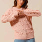 SO ME Pom Pom Knit Sweater Top - Textured Knit for Cozy Style - MegaSuperStar