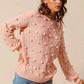 SO ME Pom Pom Knit Sweater Top - Textured Knit for Cozy Style - MegaSuperStar