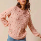 SO ME Pom Pom Knit Sweater Top - Textured Knit for Cozy Style - MegaSuperStar