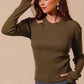 SO ME Rib Knit Top Shoulder Cut Out for Chic Style - MegaSuperStar