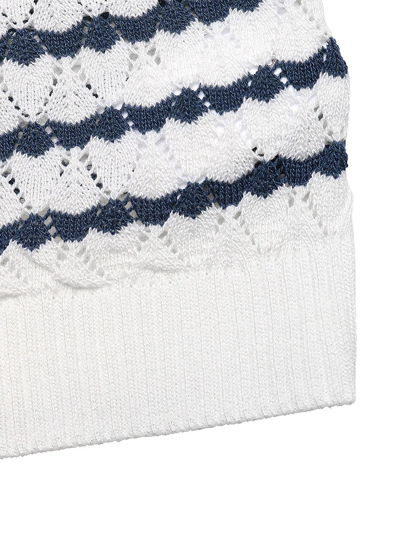 Striped Button Detail Short Sleeve Knit Top - MegaSuperStar