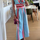 Striped Cap Sleeve Top and Skirt Set - MegaSuperStar