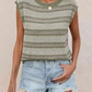 Striped Round Neck Knit Top - MegaSuperStar