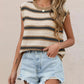 Striped Round Neck Knit Top - MegaSuperStar