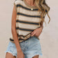 Striped Round Neck Knit Top - MegaSuperStar