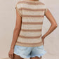 Striped Round Neck Knit Top - MegaSuperStar