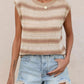 Striped Round Neck Knit Top - MegaSuperStar