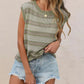 Striped Round Neck Knit Top - MegaSuperStar