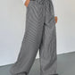 🌸 Striped Wide Leg Drawstring Pants - Casual Chic 🌸 - MegaSuperStar