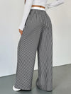 🌸 Striped Wide Leg Drawstring Pants - Casual Chic 🌸 thumbnail