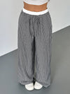 🌸 Striped Wide Leg Drawstring Pants - Casual Chic 🌸 thumbnail