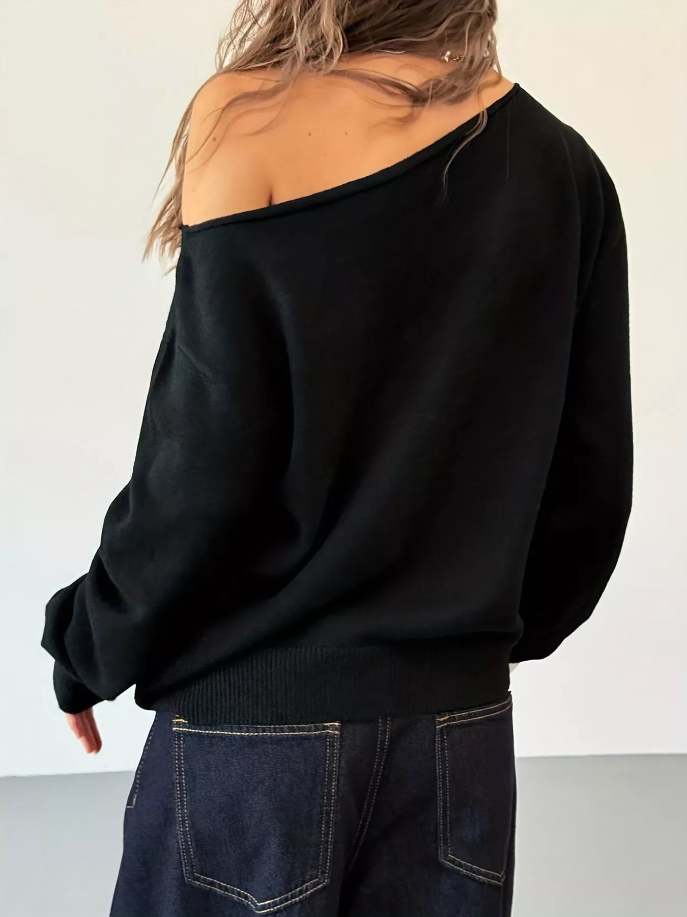 Studded Single Shoulder Knit Top - MegaSuperStar