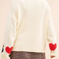 Swan Heart Pattern Round Neck Sweater - MegaSuperStar