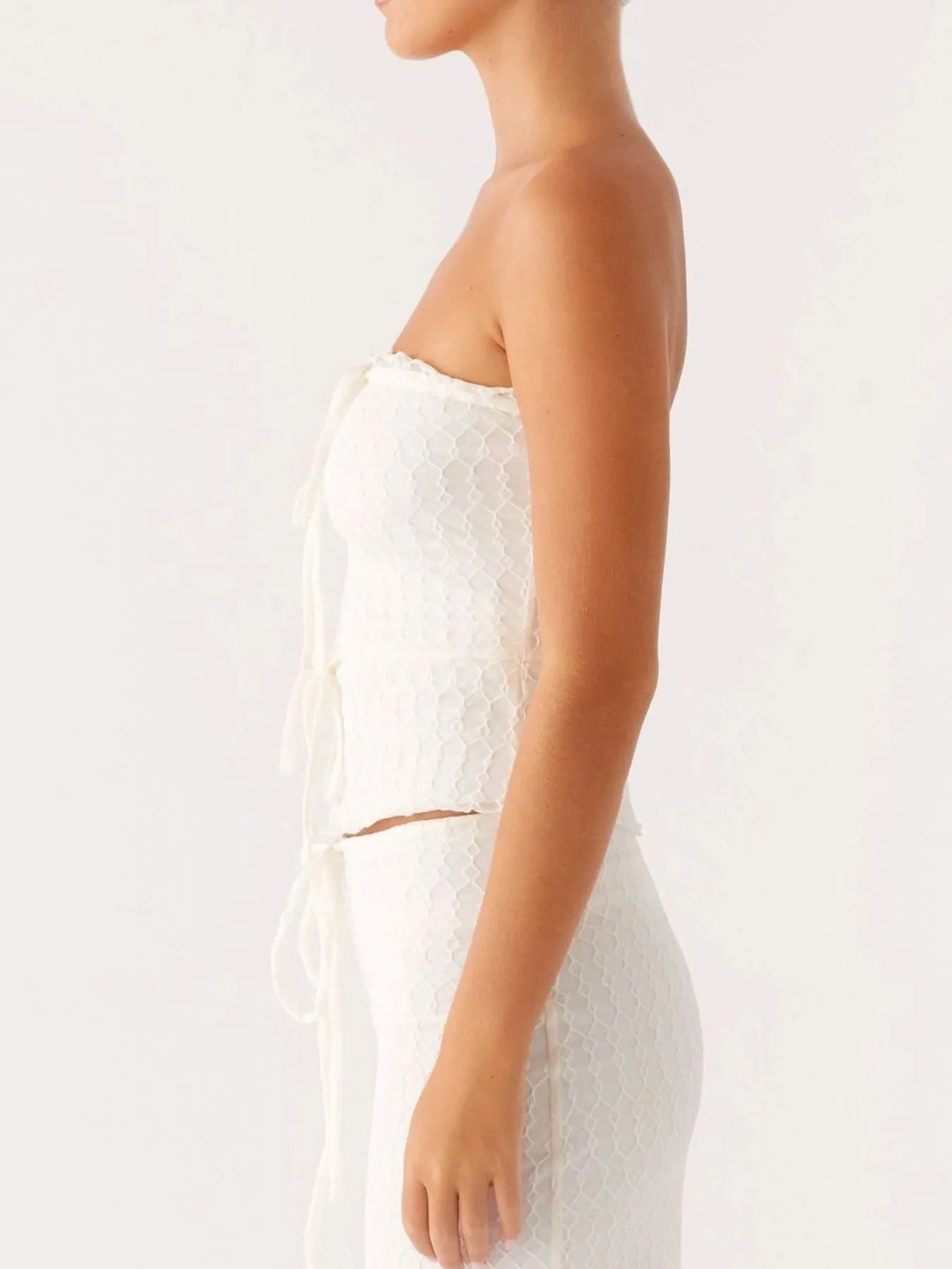 ✨ Tie Front Tube Top and Maxi Skirt Set 🌸 - MegaSuperStar
