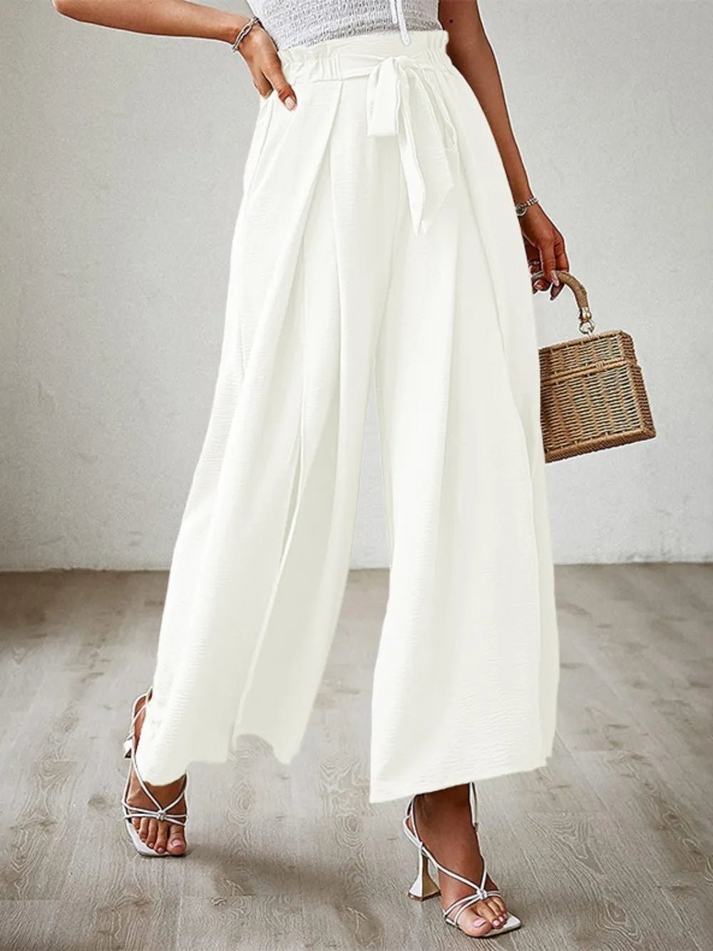 💕 Tied Slit Wide Leg Pants 💕 - MegaSuperStar