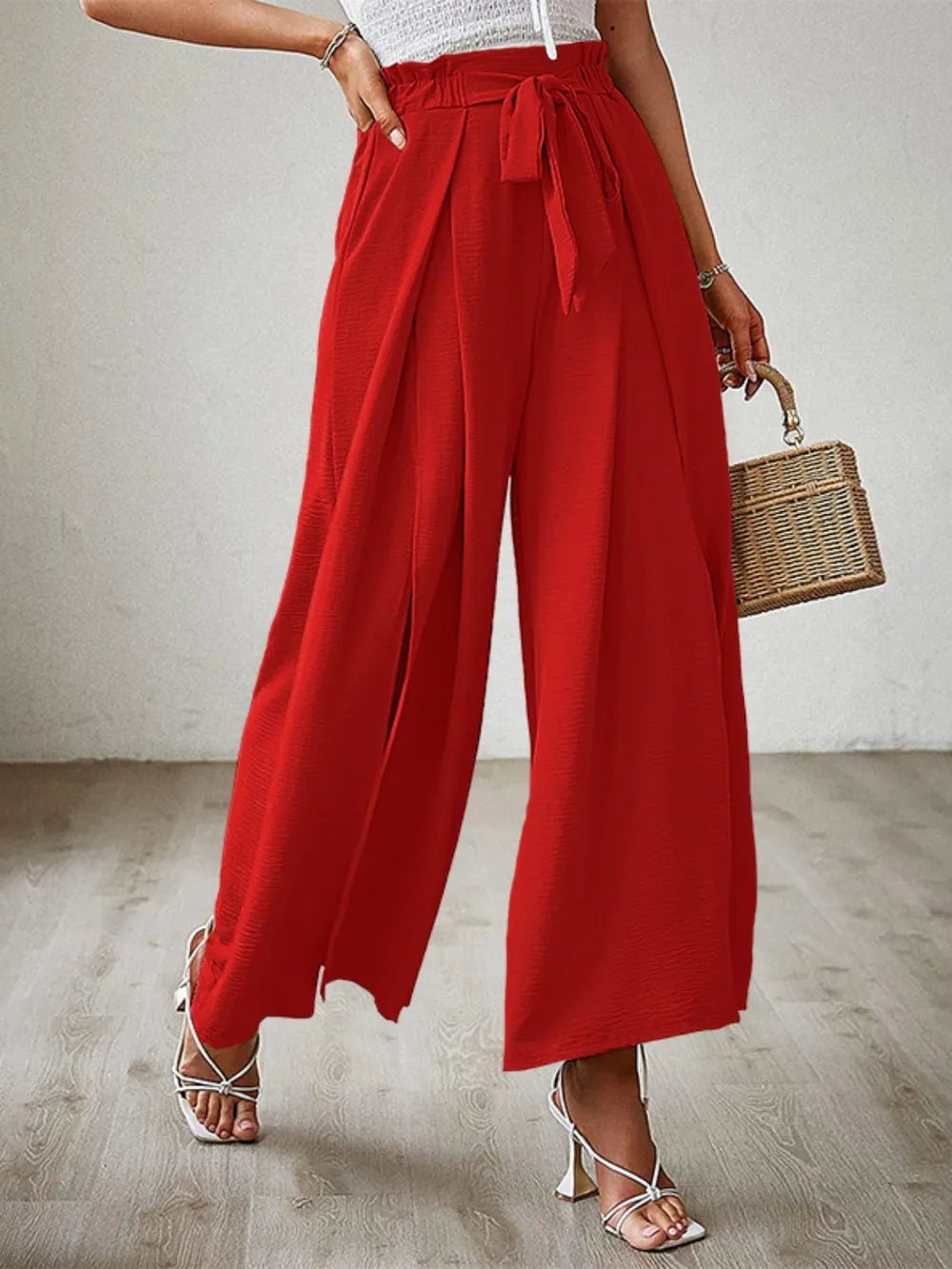 💕 Tied Slit Wide Leg Pants - Modern Edge 💕 - MegaSuperStar