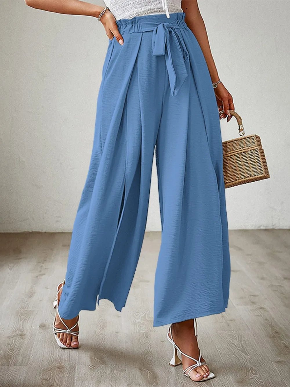 💕 Tied Slit Wide Leg Pants - Modern Edge 💕 - MegaSuperStar
