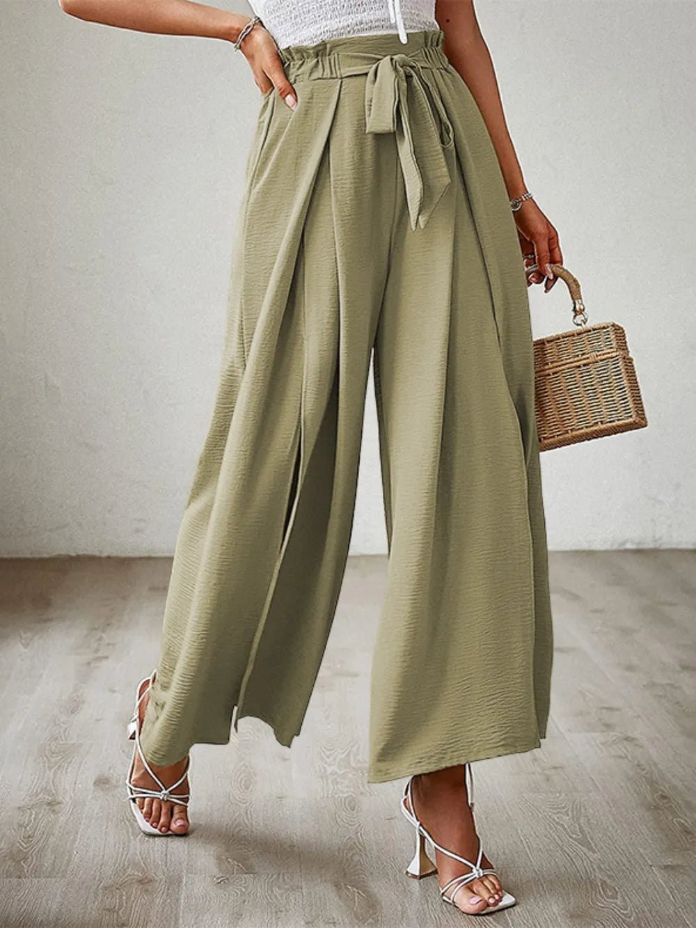 💕 Tied Slit Wide Leg Pants - Modern Edge 💕 - MegaSuperStar