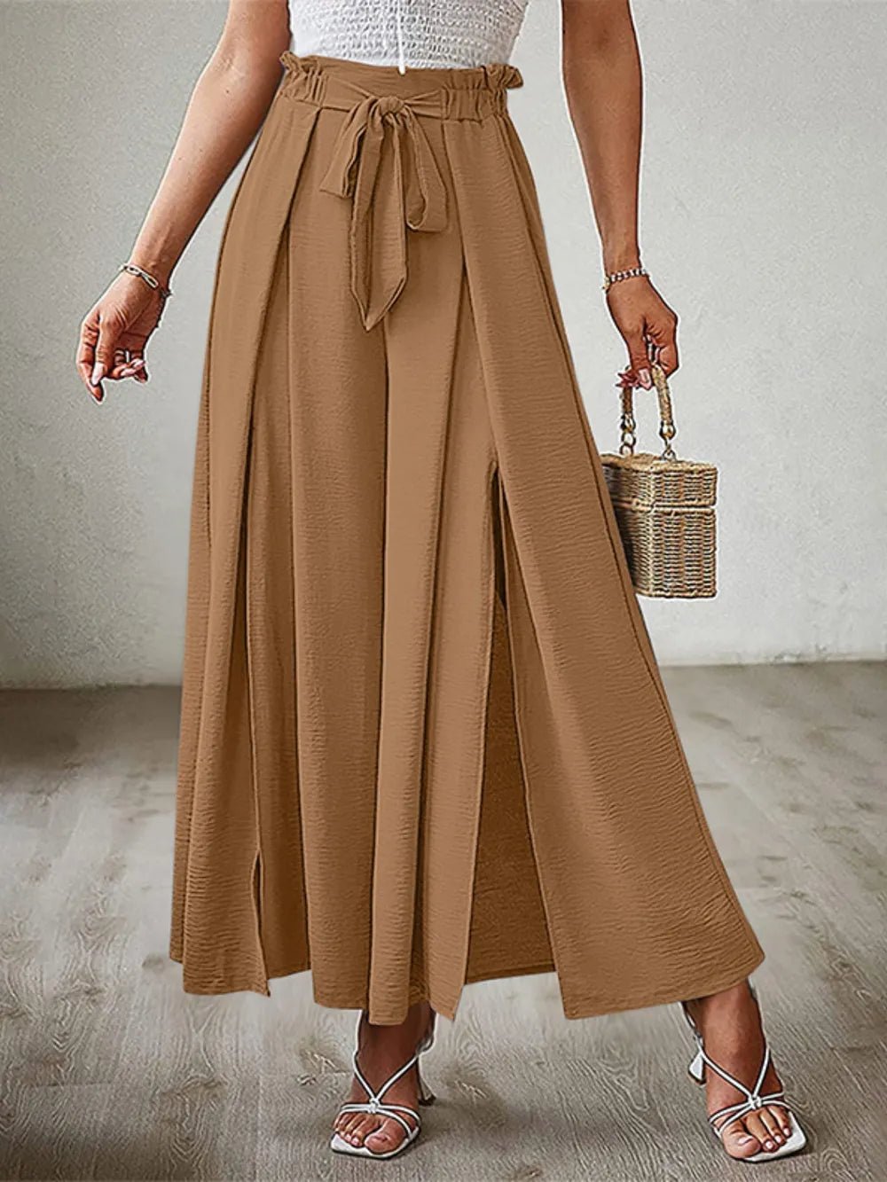 💕 Tied Slit Wide Leg Pants - Modern Edge 💕 - MegaSuperStar