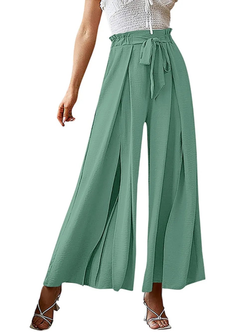 💕 Tied Slit Wide Leg Pants - Modern Edge 💕 - MegaSuperStar