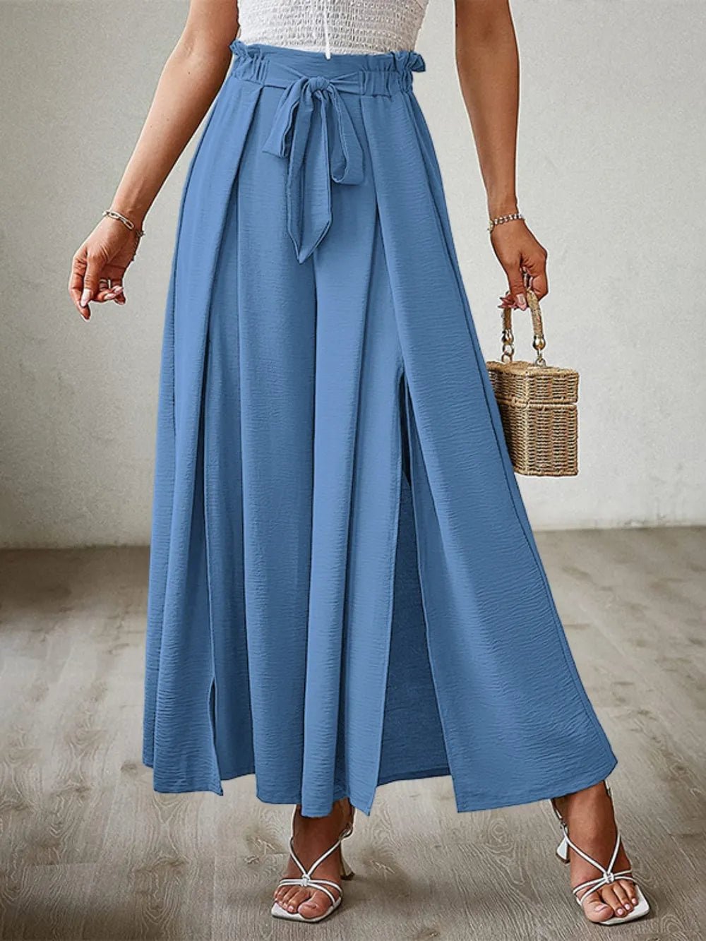 💕 Tied Slit Wide Leg Pants - Modern Edge 💕 - MegaSuperStar