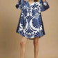 Umgee Abstract Print Dress with Kimono Sleeves - Mini Dress for Stylish Comfort - MegaSuperStar